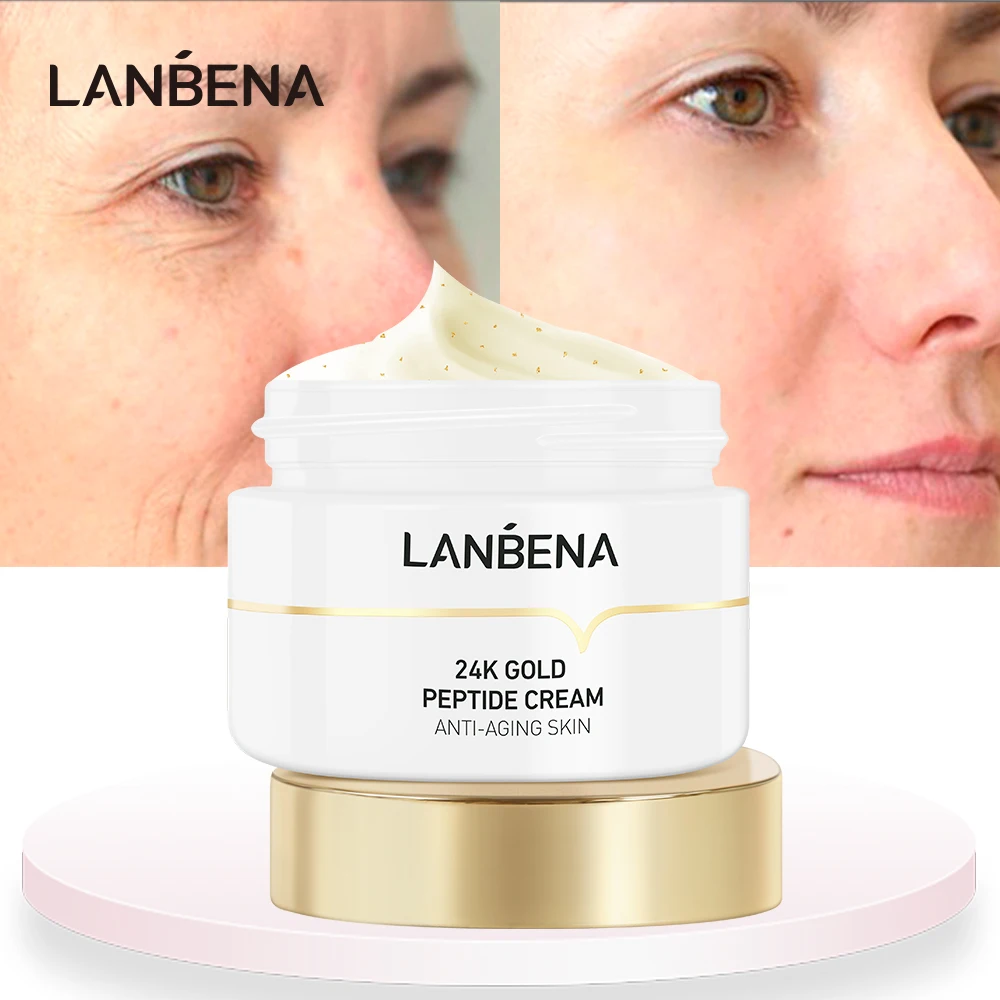 OEM LANBENA 24k Gold Peptide Anti Aging Face Cream Whitening Firming Skin Care Facial Cream