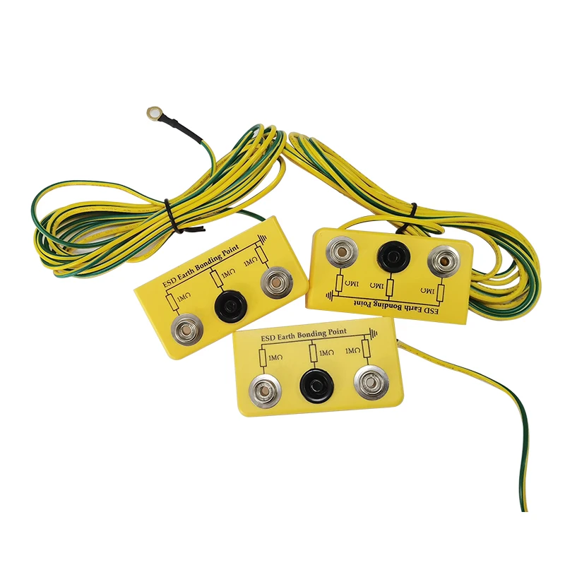 yellow 3 pin anti-static EBP Plug/1M Resistor Anti-static Earth Bonding Point Plug/ESD EU Plug