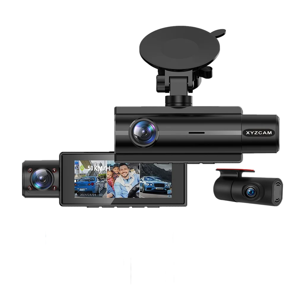 3 Camera Lens Car DVR 3-Channel Dash Cam HD 1080P Dash Camera Dual Lens  Dashcam Video Recorder Black Box Parking Monitoring (Color : 2 Channel-CC