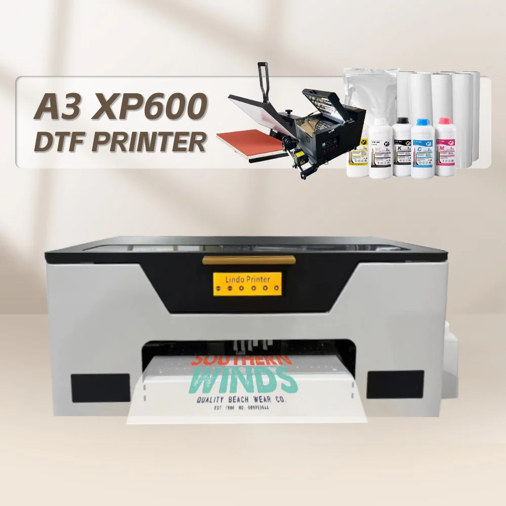 Brand New Full-Automatic DTF Printer A3/A4 Size Epson XP600 Print Head Stainless Steel 1 Year Warranty