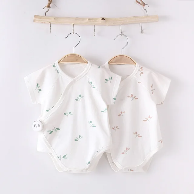 Baby Clothes Short-sleeved Summer Bags Aa Pure Cotton Newborn Jumpsuit Baby Triangle Climbing Clothes Air Conditioner