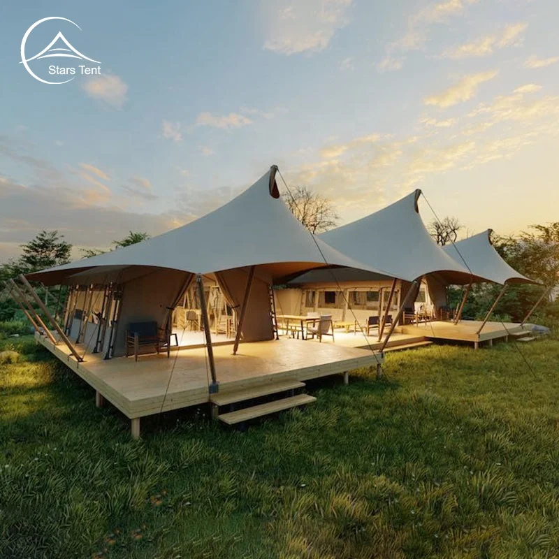 7X7M Luxury Hotel Canvas Glamping Tent Desert With Toilet