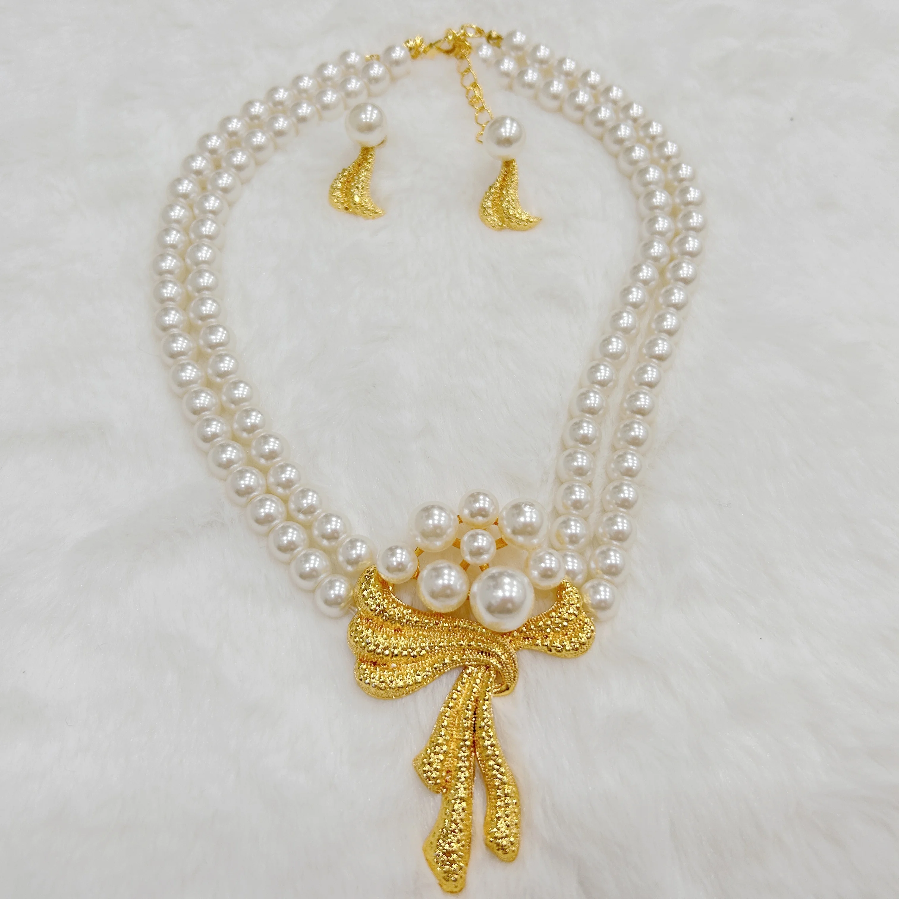 Set di gioielli indiani placcati in oro antico, collana girocollo