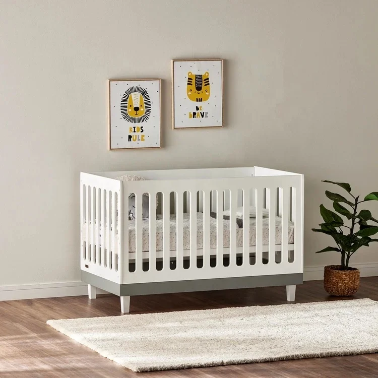22NVCB046 Wooden NewBorn Baby Sleeping Bed Playpen Crib Bed Chambre Bebe Complete Modern Design Safe Cribs Cot