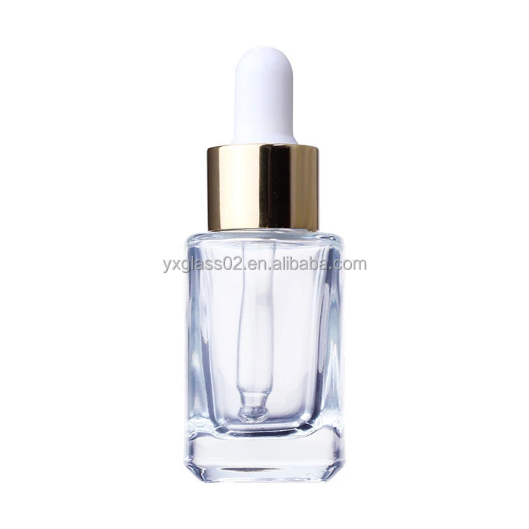 Essential oil glass bottle Square Serum glass Dropper Bottle skincare cosmetic glass dropper container details