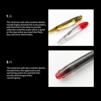 Soft Lure Set, Curly T-Tail Soft Baits, Long Cast Freshwater Saltwater Fake Baits for Bass, Mandarin Fish, Topmouth Culter – Soft Lure – view 4