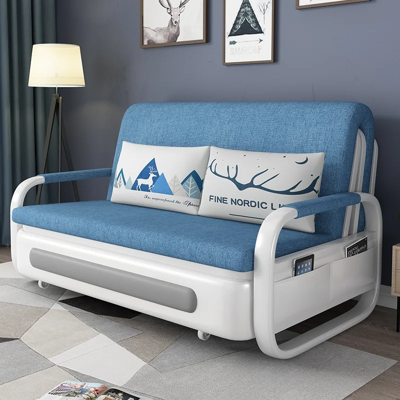 2025 Hot Sale Small Household Multifunctional Folding Sofa Bed Dual-Use  Retractable Single Bed