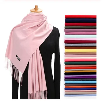 2020 New Soft Cashmere Scarves Women Solid Color Wraps Thin Long Scarf Tassel Casual Lady Winter Female Shawl With Many Colors