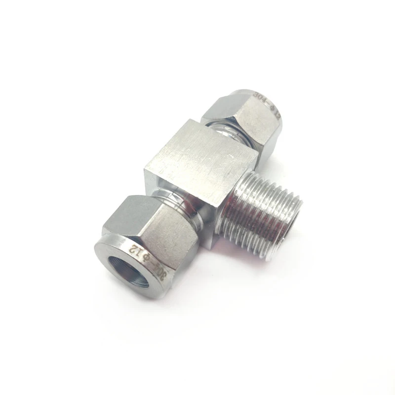 Connettore Compressione 304 SS Raccordo Compressione 3/8 Tubo A 1/2 NPT Maschio Inox 304 - Per Tubazioni Acqua O Aria Tubo Poroso