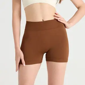 Hot Selling Solid Gym Sport Seamless Mid Waist Push Workout Running Fitness Shorts Exercise Butt Scrunch Women