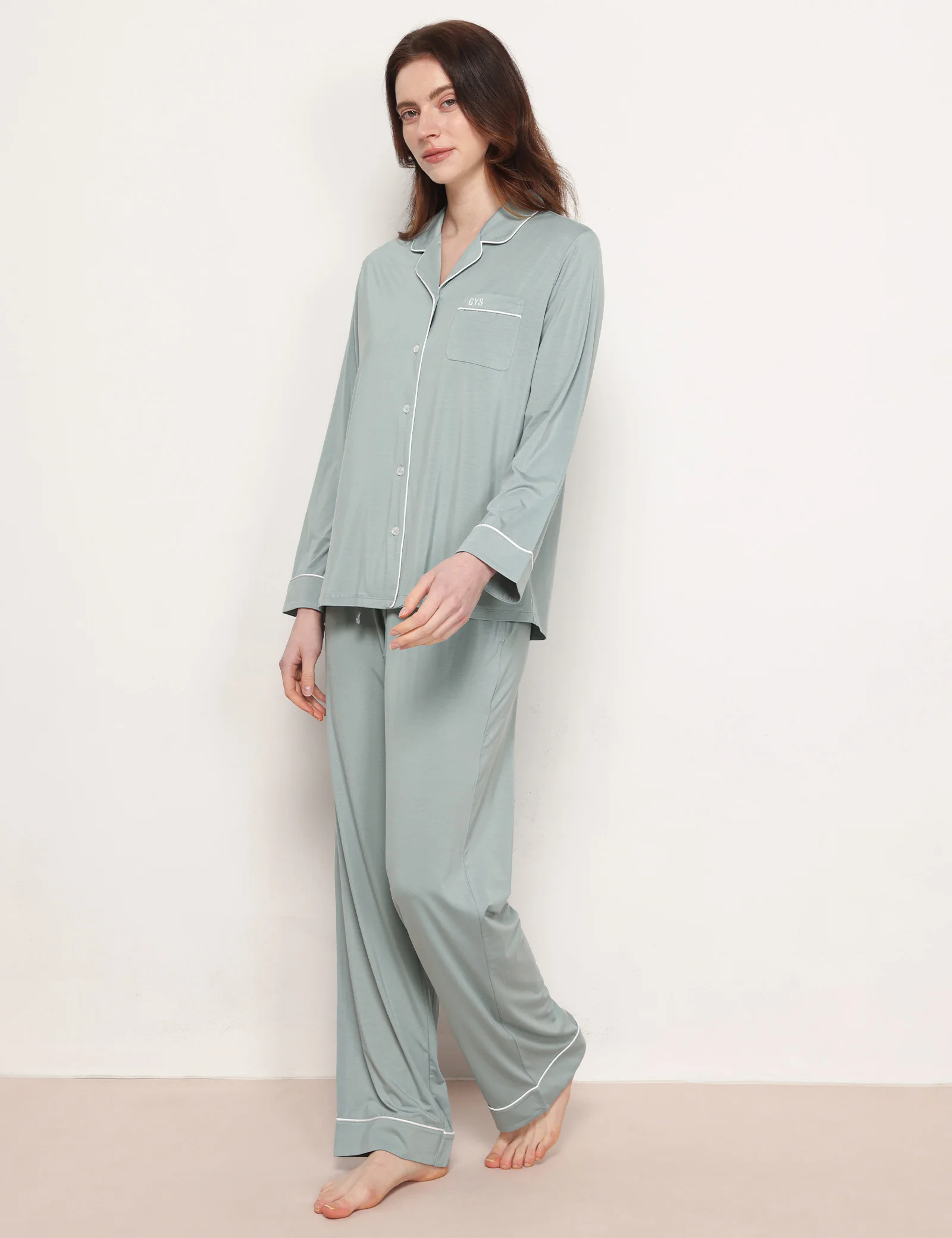 Eco-Friendly PJ Sets for Women Bamboo Viscose Spandex Blend Women Sleepwear Breathable Ultra-Soft Women Pajamas