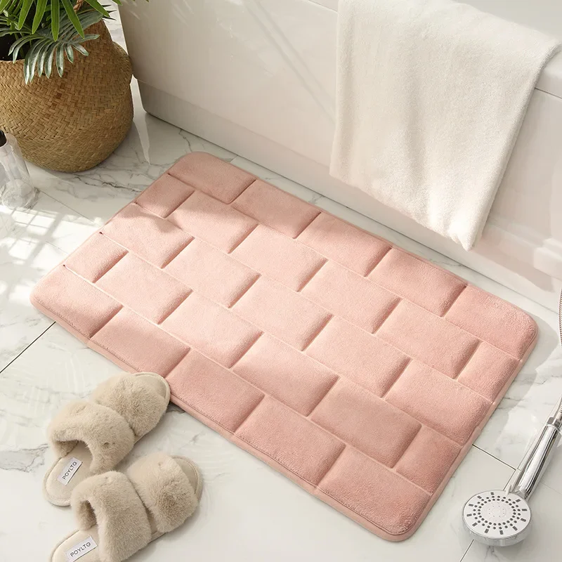 Wholesale Customizable Memory Foam Bath Mat - Eco-Friendly, Logo Floor Mat, Washable, High-Absorbency Non-Slip Bath Rugs and Mats for Bathroom, Indoor and Outdoor Door Rugs, Soft Plush Bath Mats, Floor Rugs, and Entrance Mats for Enhanced Comfort, Tractio