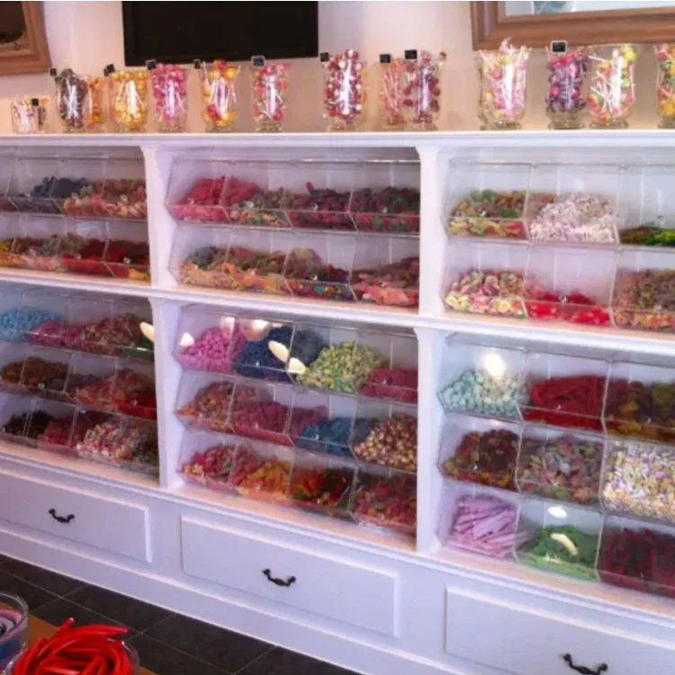 Transparent Stackable Acrylic Candy Box Acrylic Candy Display Sweets Case with a Sliding Lid