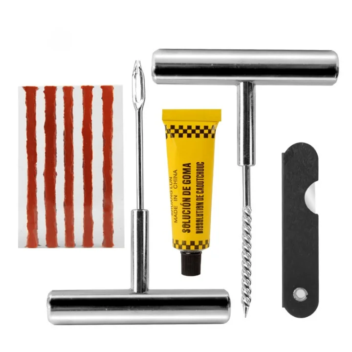 Hot Sale Car Emergency Tire Repair Tool Car Stainless Steel Drill Bit Repair 6-piece Set Motorcycle Bicycle Tire Repair Tool