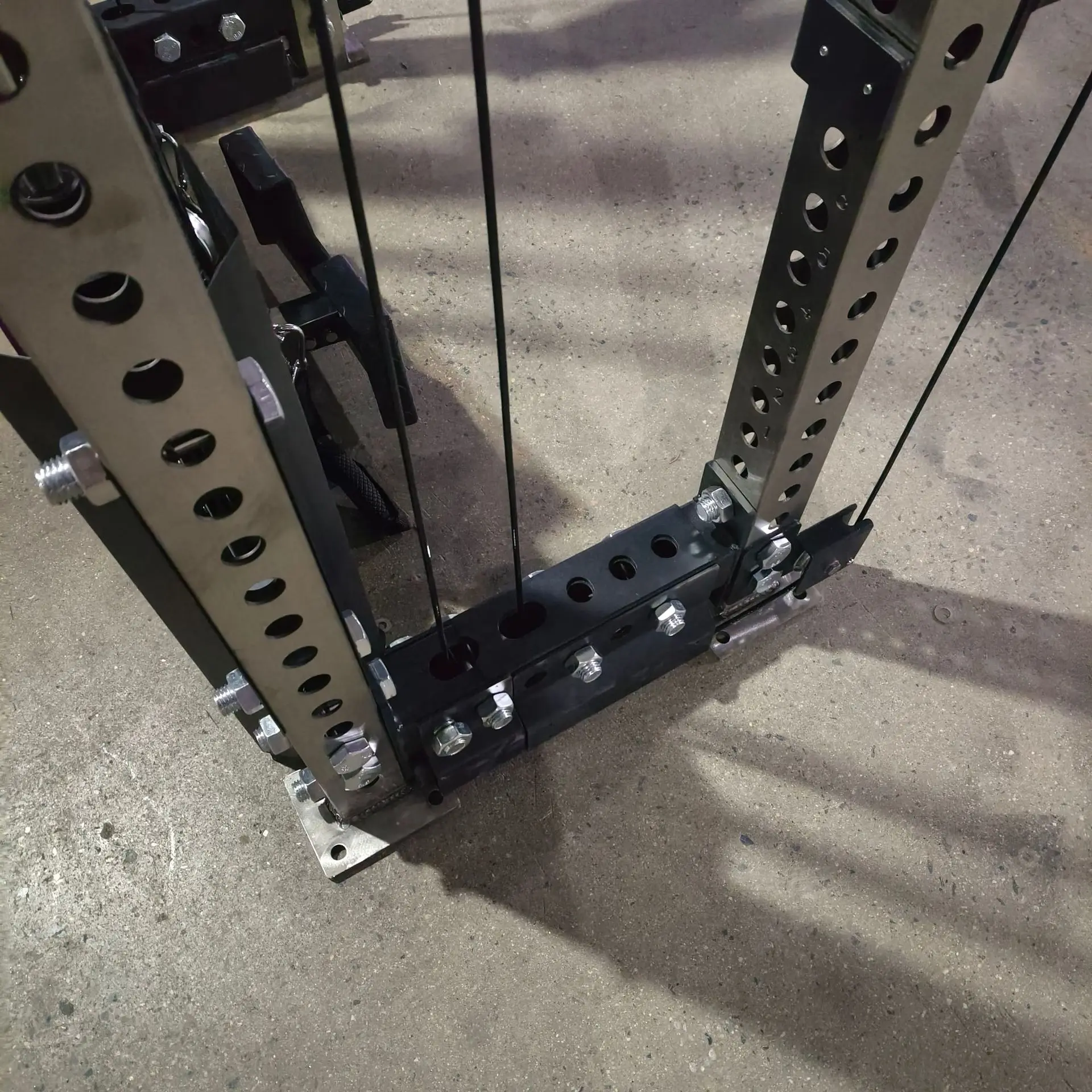 Cable Crossover Power Squat Rack with Lat Pull Down and Low Row Combo Multi Functional  Power Rack Machine