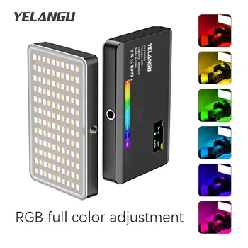 RGB LED Video Light Camera Light Full Color Rechargeable Dimmable 2500-9000K Panel Light Photo Studio Lamp 3100mAh detail image