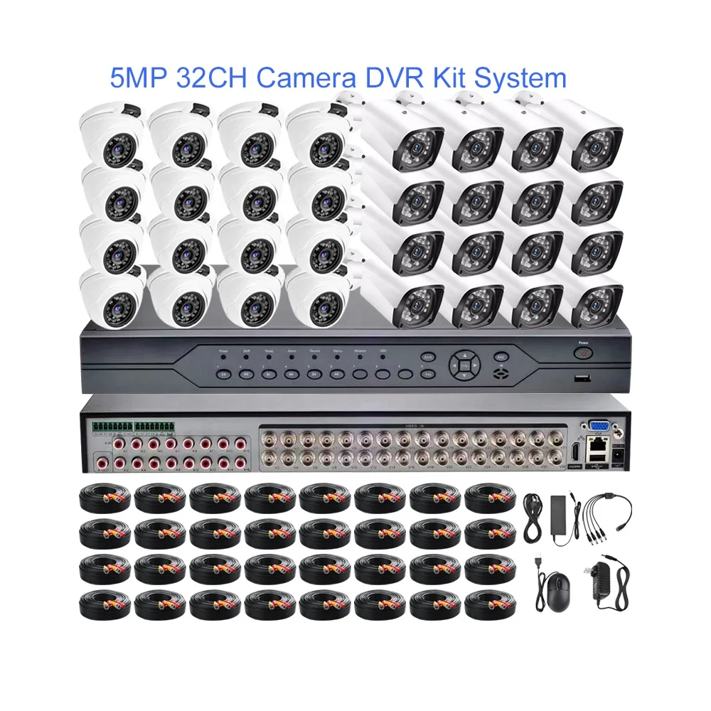 2MP 1080P 5MP Camera System Security Analog 20 24 Ch 24ch 32ch CCTV DVR 32 Channel Kit Recorder with Phone App Remote View