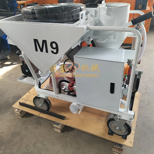 M6 Wall Putty Mortar Cement Plastering Machine 3kw Air Compressor Plaster Station M9 Gravel Gypsum Dry Powder Spraying Machine