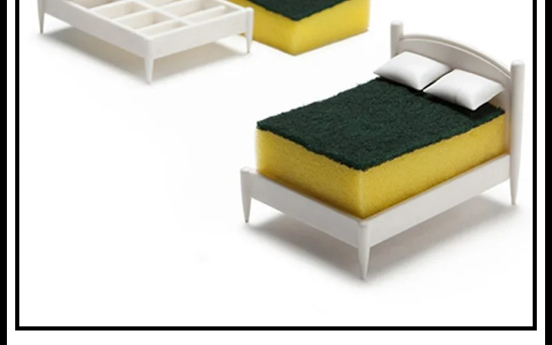 Creative cleaning cloth sponge small bed bed shape cleaning cloth storage rack kitchen drain storage rack supplier