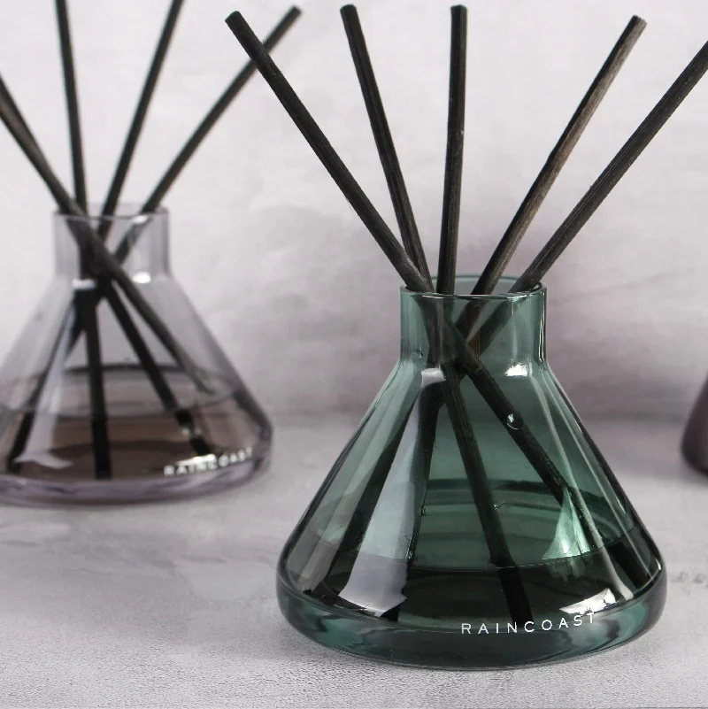 RAINCOAST 100ml Blowing Glass Diffuser Reed Diffuser With Extreme Decorative Reeds Home Fragrance Diffuser