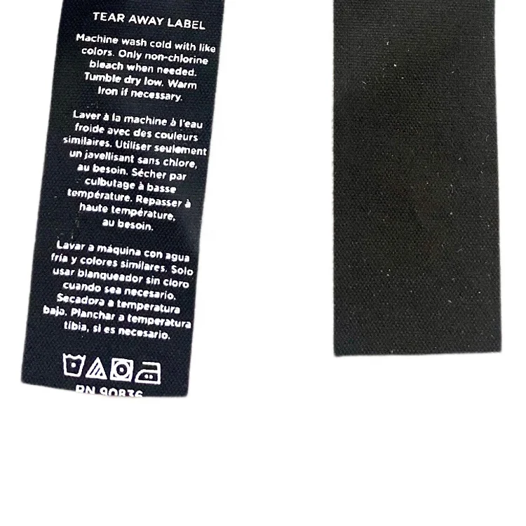 Customized Printed PVC Smooth Garment Labels Sew-In Care Label Hand Tag for Bags and Shoes Made in China Accessories