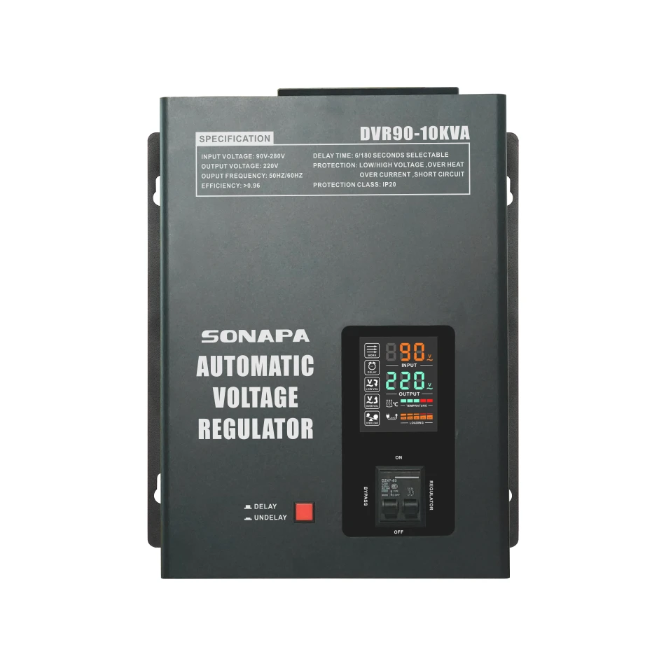 AC 220V DVR90-10KVA 8KW SVC Electronic Voltage Regulator Speed Controller High Power Automatic Voltage Stabilizer