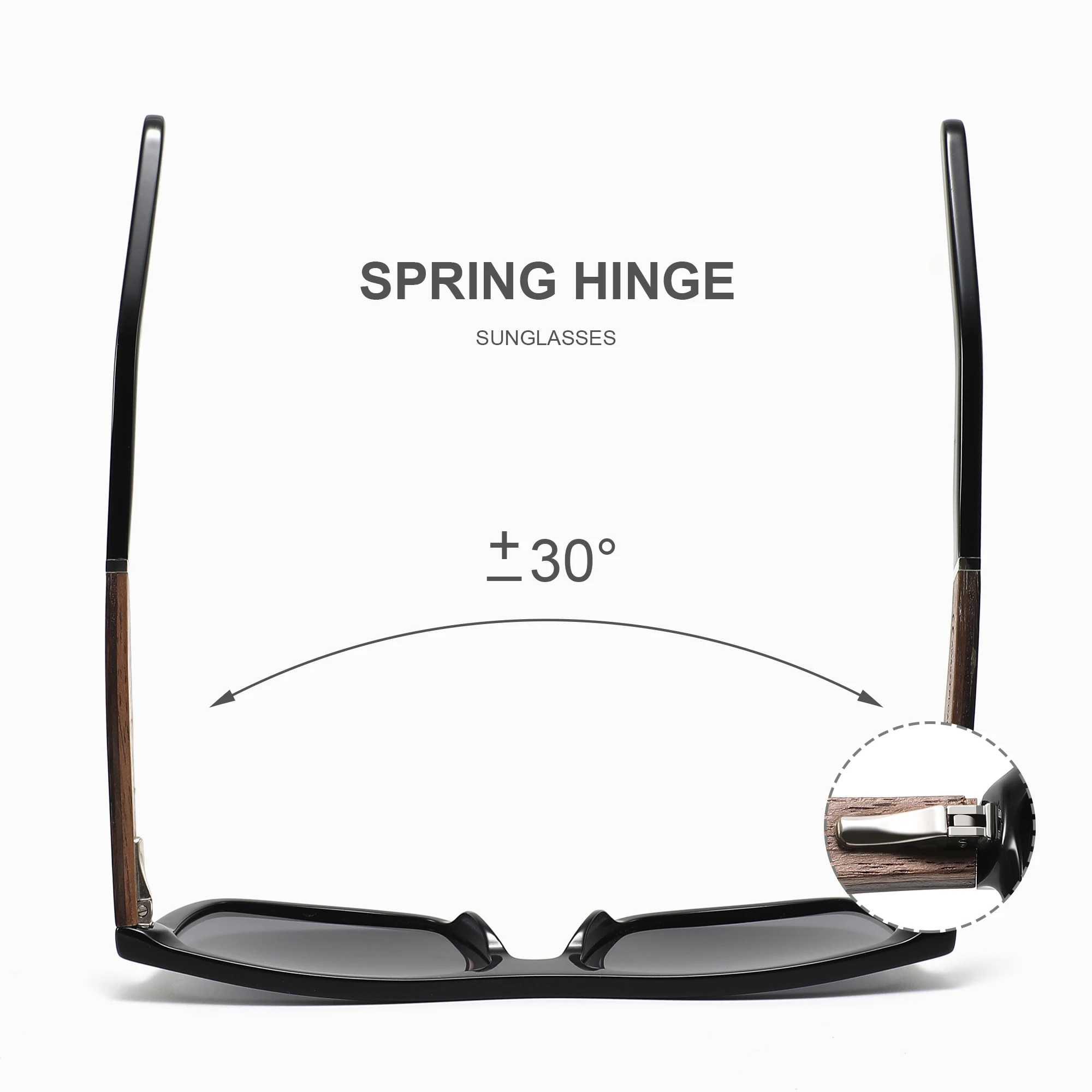 CONCHEN Wholesale OEM Customized Sun Glasses TAC Polarized Acetate Wood Temple Sunglasses