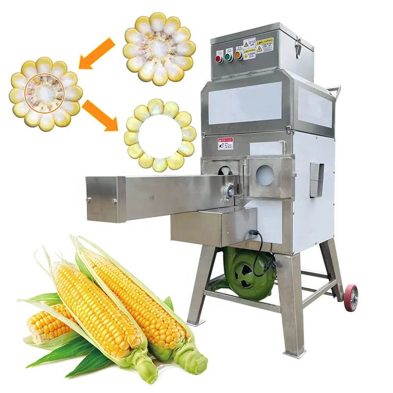 Food Processing Fresh Corn Peeling Cooked Corn Kernel Removing Machine Sweet Maize Sheller