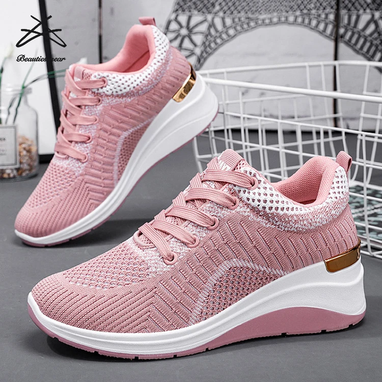 Women Fashion Casual Shoes Classic Lace Up High Heel Walking Sneaker Ladies  Running Sneaker Shoes - Buy Ladies Running Sneaker,Women Casual Shoes,Sneaker  Ladies Product on 