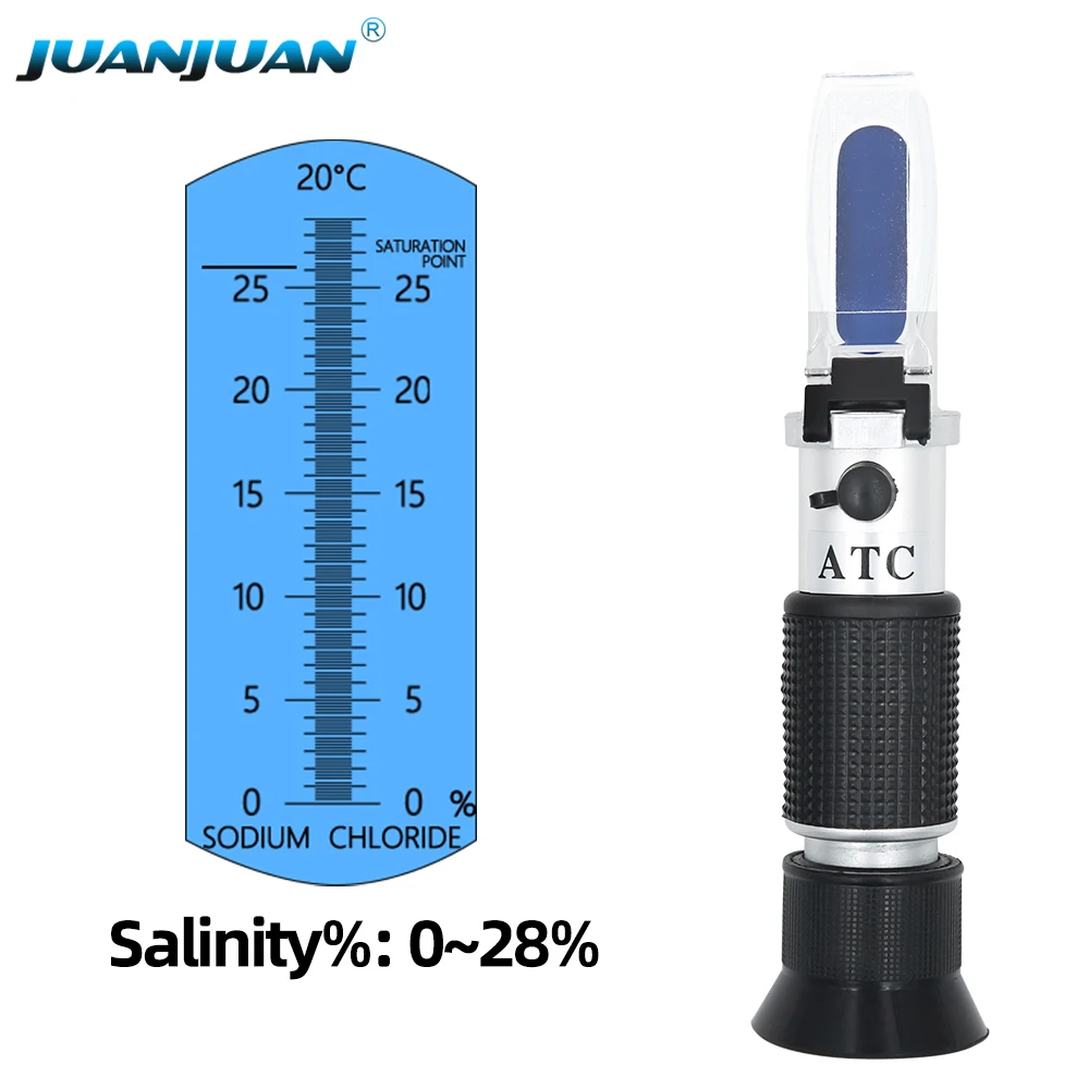 Tylu Handheld Breeding Salinometer Refractometer Hydrometer Tester for Seawater and Marine Fishkeeping 
