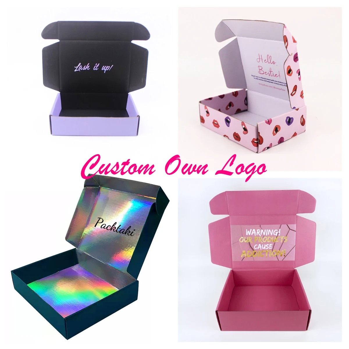 Large Black Paper Mail Box Packaging Cardboard Shipping Boxes for Mailing