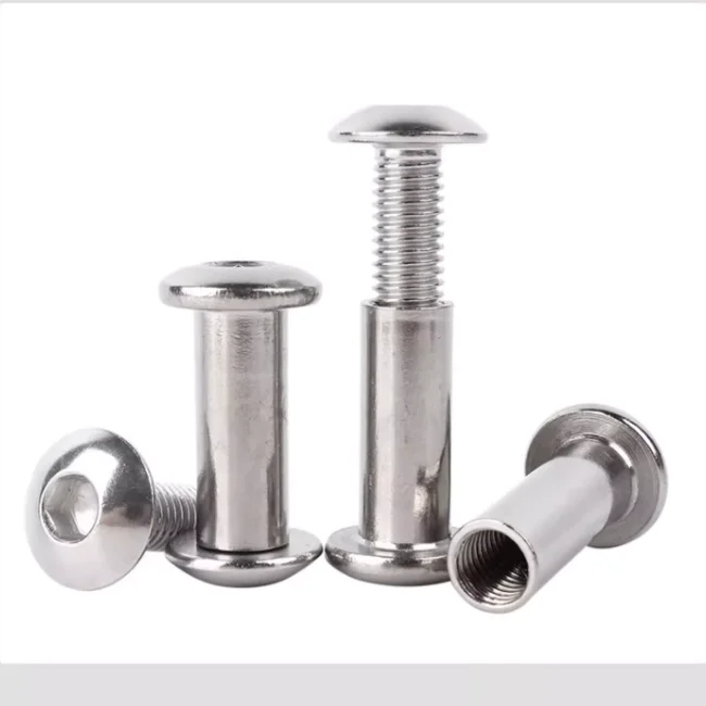 product high quality stainless steel flat head hex socket furniture connector bolts and sleeve barrel splint nut m4 m6 m8 m12-58