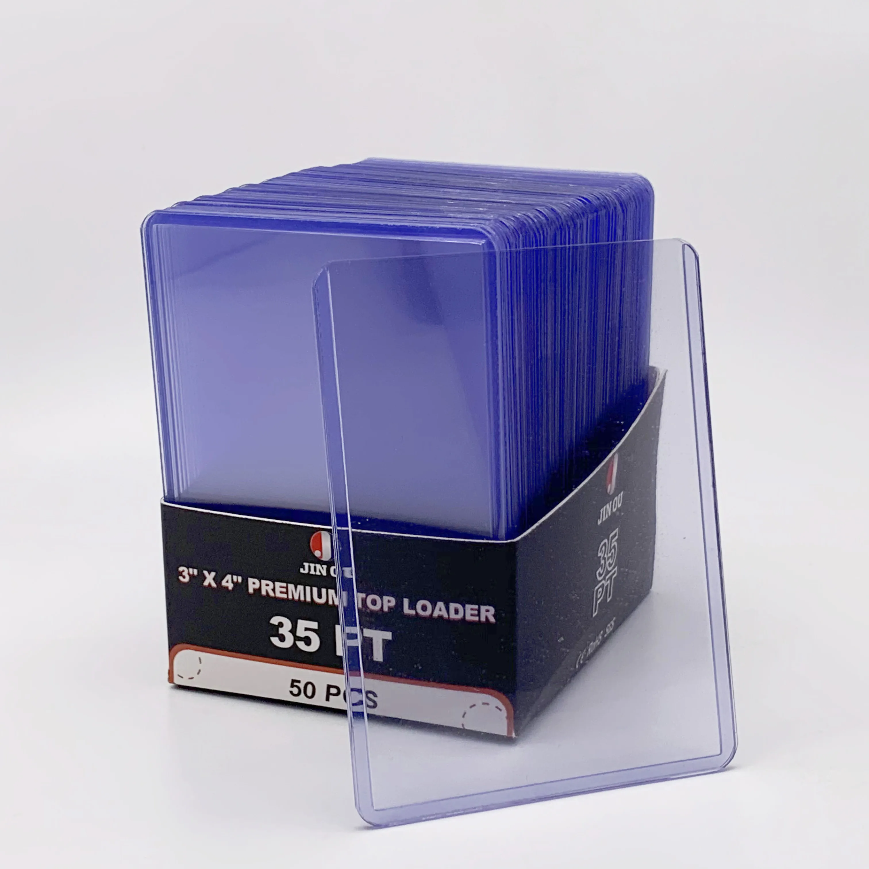 50 шт. в упаковке прозрачный стандартный размер мягкий ПВХ детские бейсбольные карты Toploader JO-KY-01
