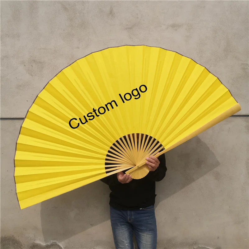 Custom Logo Handmade 1.2m Large Hanging Fan Folding Bamboo Rib Fan for  Living Room Background Wall Decoration