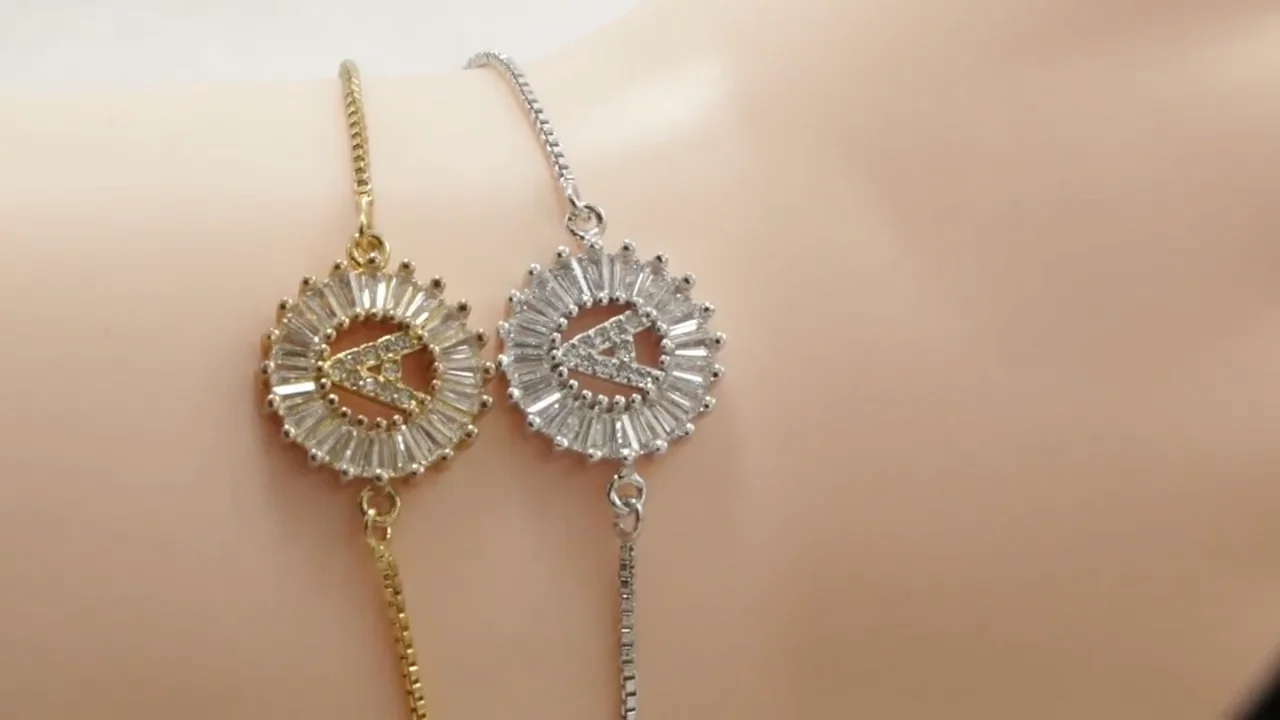 Wholesale Jewelry Supplies China Adjustable Cz Diamond Initial