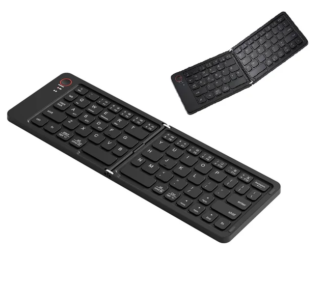 Mini Wireless Foldable Keyboard Phone Tablet Keypad Portable Travel Friendly BT Keyboard for IOS/Android/Windows Tablet Phone