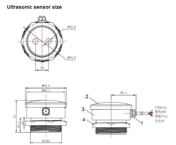 Ultrasonic Sensor with Temperature Display Over Head Tank Water Level Sensor