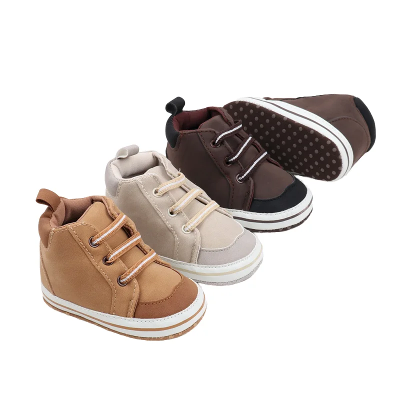 2024 New Arrival Breathable Soft PU Leather Baby Boy Shoes Light Weight Flat Anti-Slip for Spring and Autumn