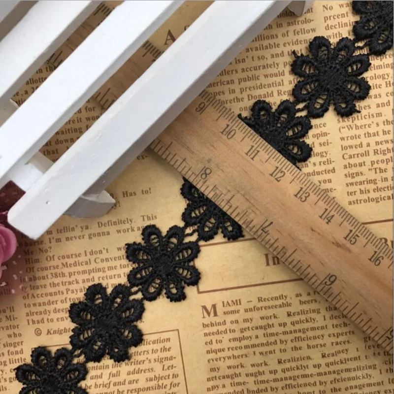 Оптовая продажа, Полиэстеровая кружевная нашивка в виде маргариток, Цветочная кружевная отделка