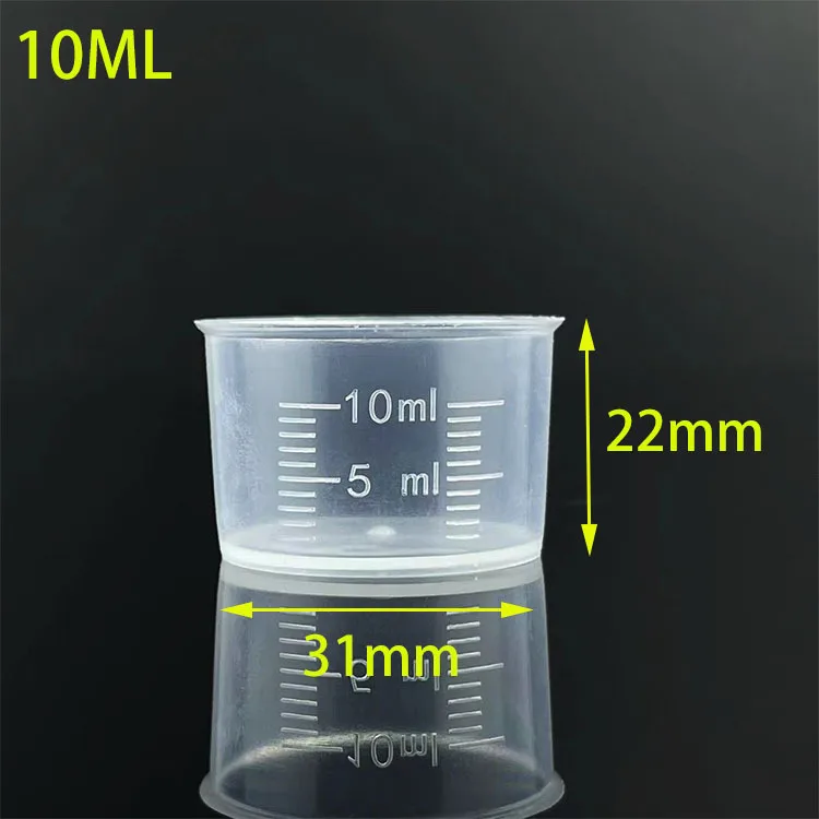 10ml 15ml 20ml 30ml 50ml 100ml Food Grade Graduated Plastic Measuring