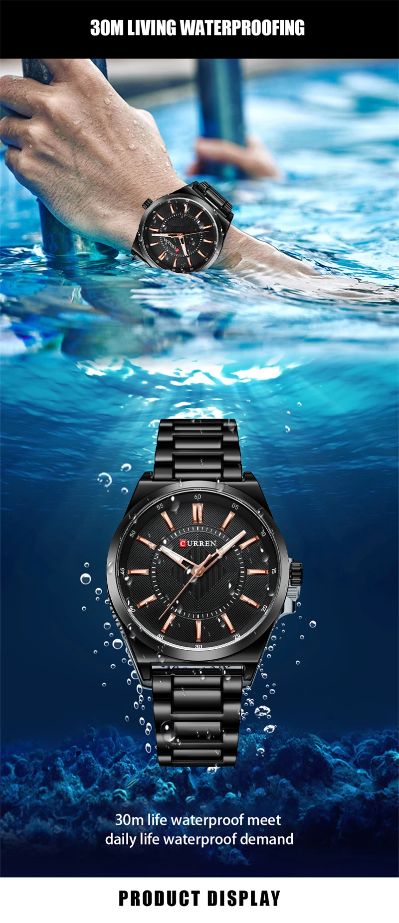 CURREN 8407 Business Mens Quartz Watches Classic Stainless Steel Waterproof Luminous Casual Wristwatch Relogois Masculino