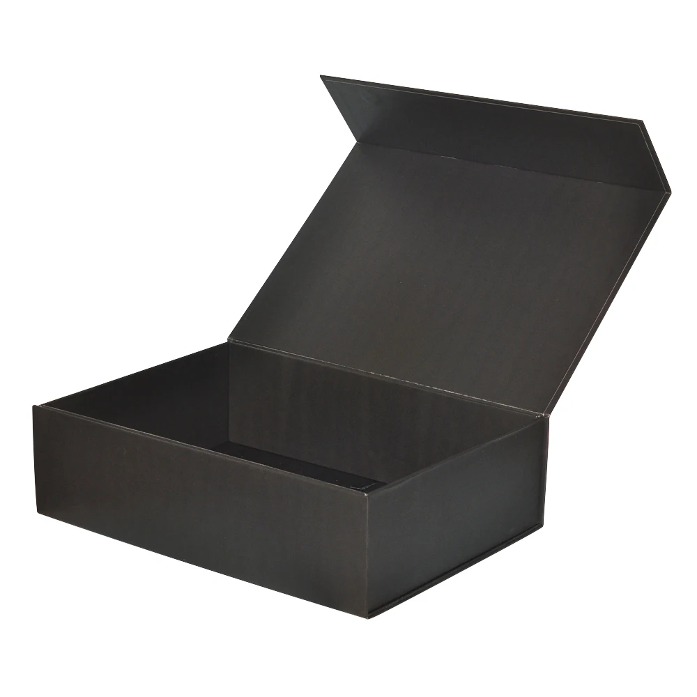 Luxury Black Recycled Rigid Cardboard Foldable Clothes Gift Boxes ...
