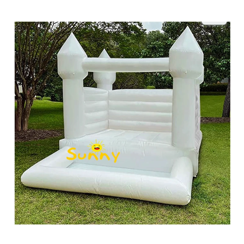 Коммерческий надувной белый домик для прыжков джампер замок с шариковой ямой