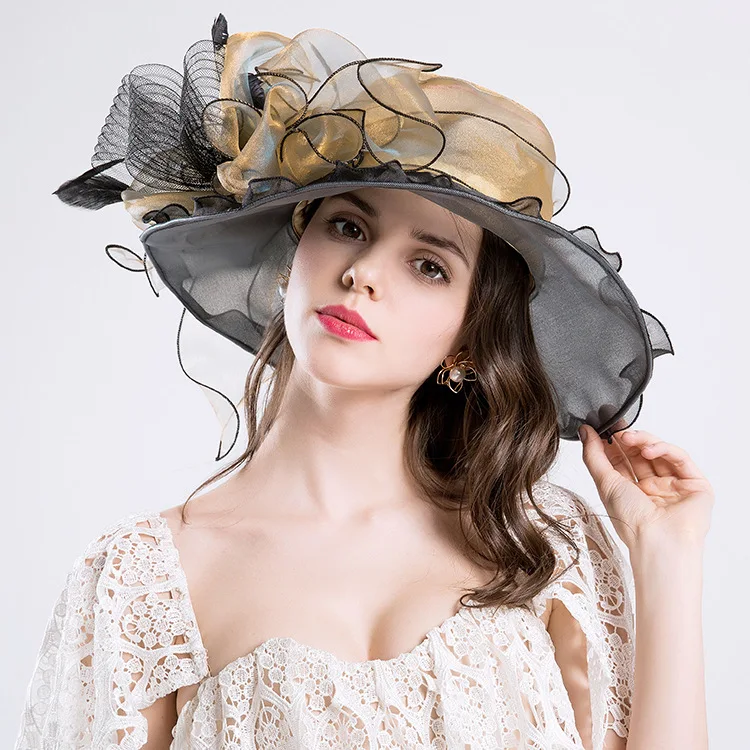 Elegant Sinamay Hats with Feathers - Perfect for Parties display picture 1