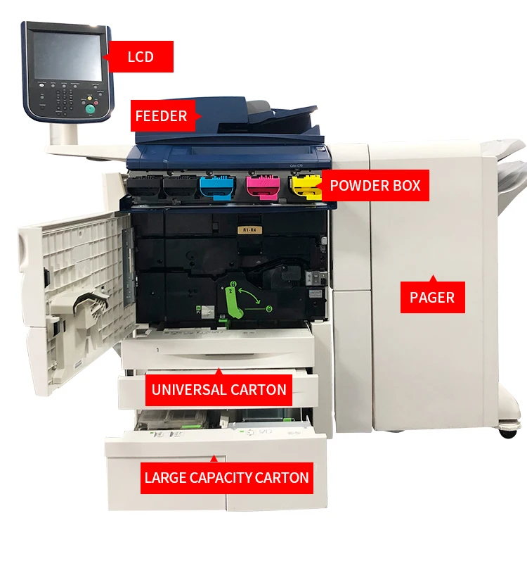 Refurbished A3 Printer Color Copier Machine For Xerox C60 C70 Used Copier and Printer Photocopier Machine