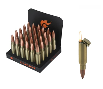 Wholesale Factory Custom Bullet Lighter Flame Gas Lighter,Metal Refillable Creative Portable Butane Gas Cigarette Lighters
