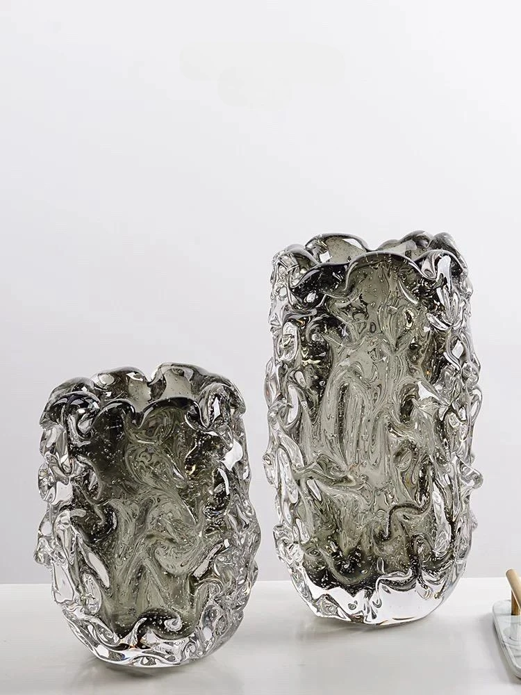 G318 Premium Wabi-Sabi Style High-End Transparent Crystal Vase