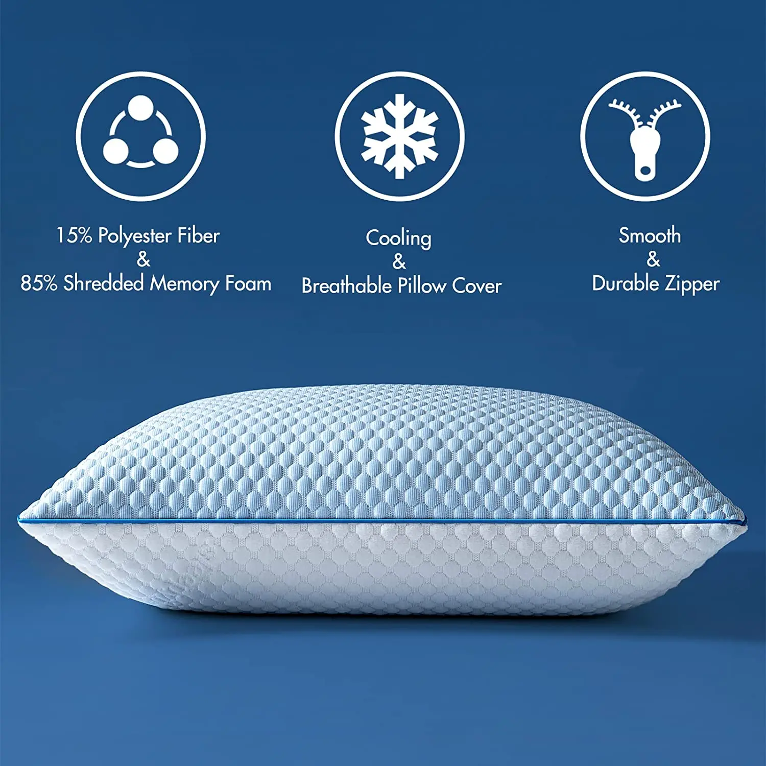 Supportive Pillows Cooling Bamboo Pillow Shredded Memory Foam Bed Pillows For Sleeping For Side