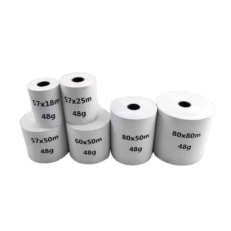 Custom Thermal Paper Rolls Receipt Paper Jumbo Roll Grammage 48gsm Pos Rulosu 57mm 80mm ATM POS Cash Register Paper