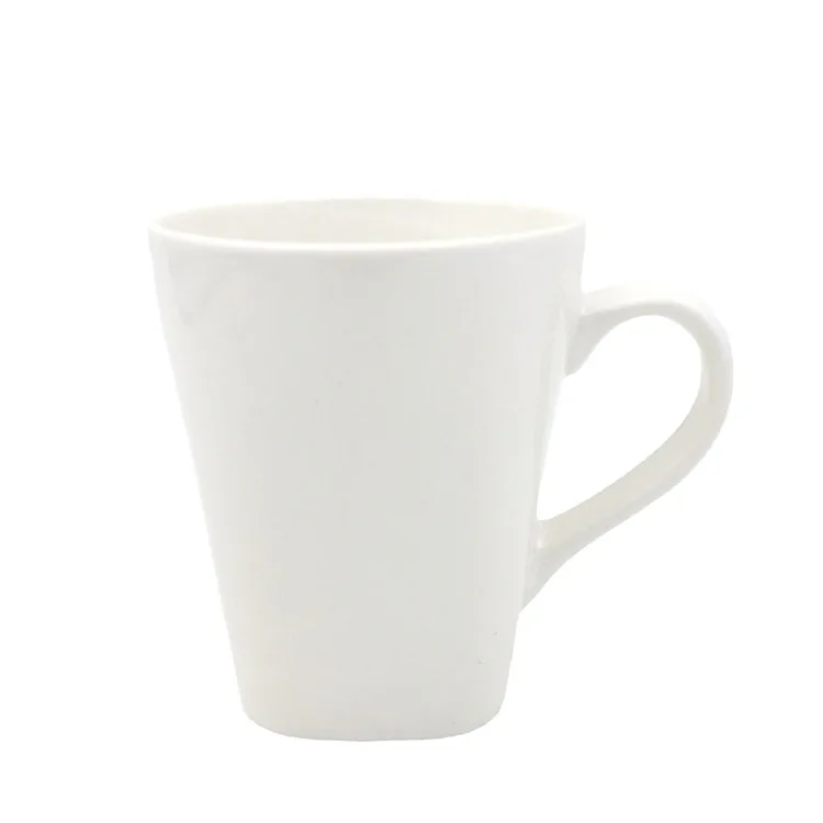 New Bone China Square Bottom Ceramic Cup 250ml Gift V-shaped Mug Wholesale Creative Advertising Mugs